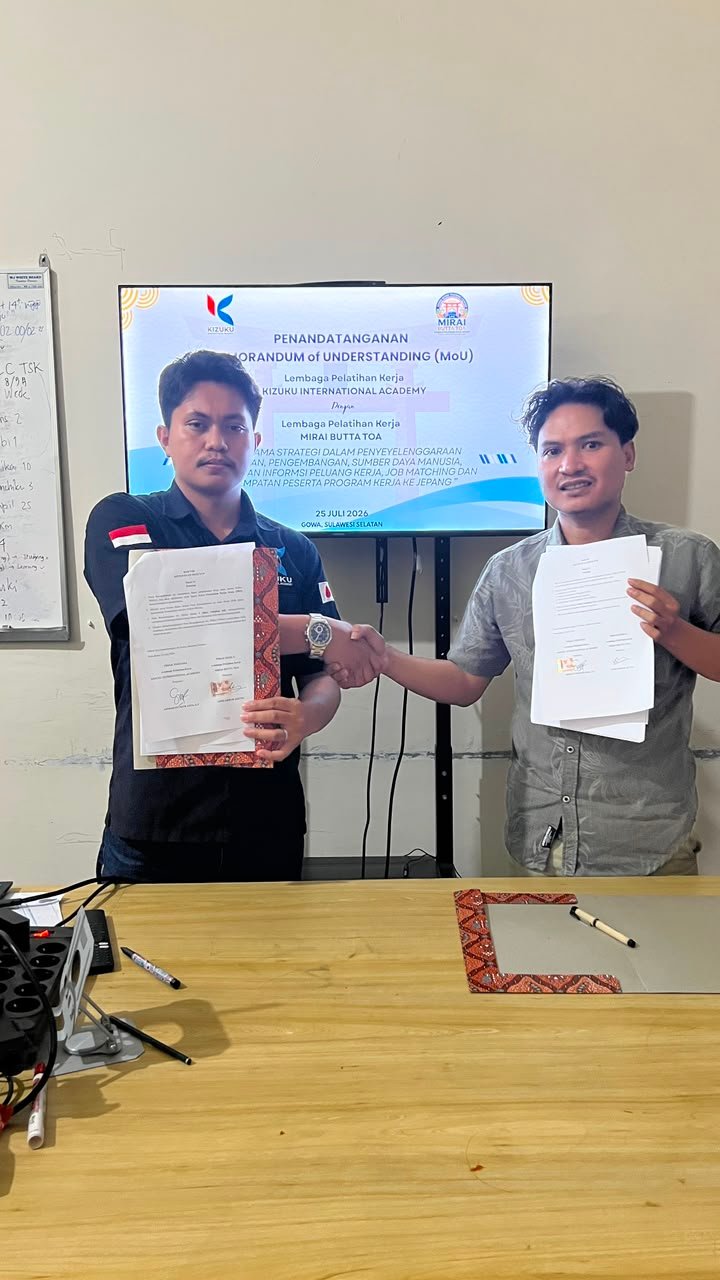 LPK Kizuku International Academy dan LPK Mirai Butta Toa Perkuat Sinergi dalam Pengembangan SDM Berorientasi Jepang