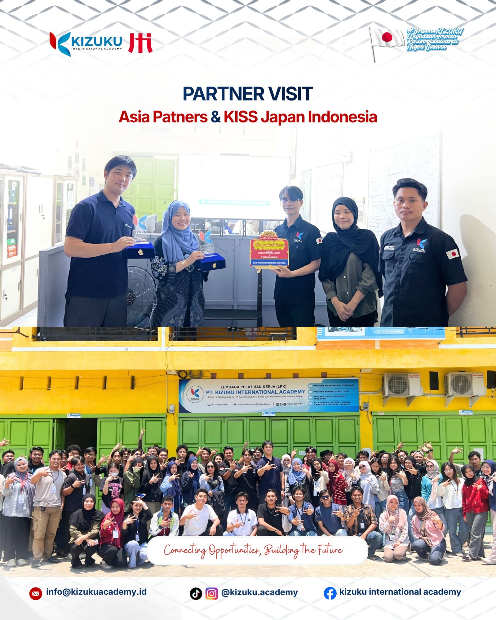 Kunjungan TSK Asia Partners dan KISS Japan Indonesia ke LPK Kizuku International Academy